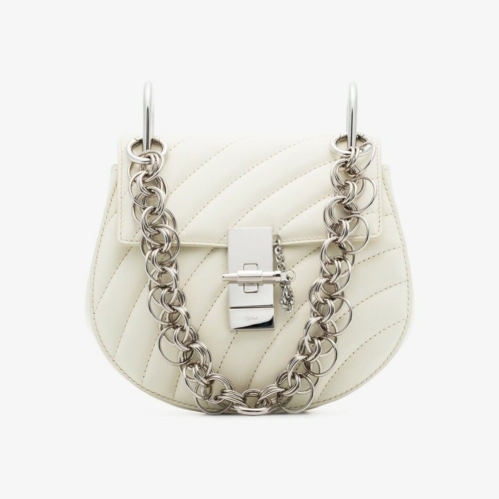 Chloe Mini Quilted Bijou Drew Calfskin Leather Convertible Shoulder Bag